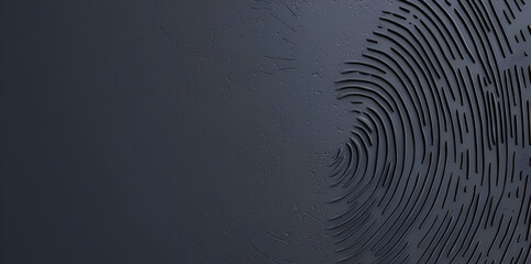 Geometric abstract background with fingerprint pattern.   3D labyrinth texture banner. Soft spiral embossed background.