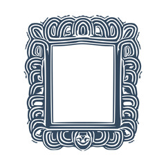 Frames in retro style.  Monochrome  frames isolated on white background. Vector