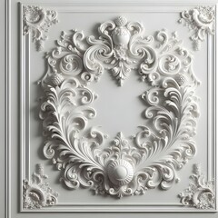Luxury white wall design basrelief with stucco mouldin beautiful amazing pic