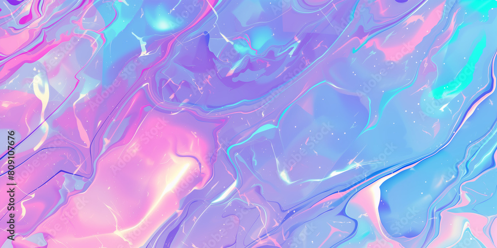 Poster iridescent color marble pattern background with glitter