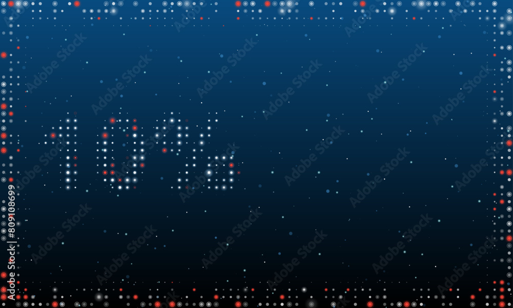 Poster on the left is the 10 percent symbol filled with white dots. pointillism style. abstract futuristic 