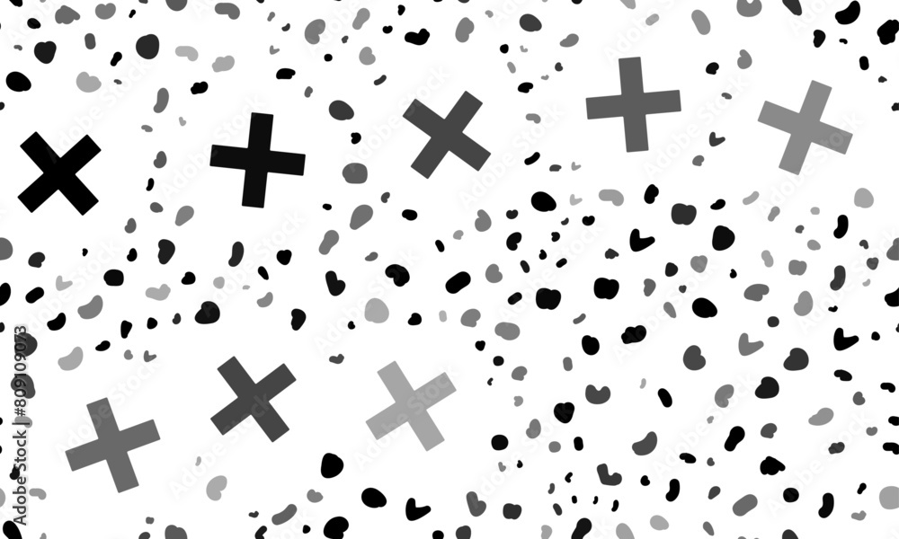 Poster abstract seamless pattern with multiplication symbols. creative leopard backdrop. vector illustratio