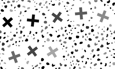 Obraz premium Abstract seamless pattern with multiplication symbols. Creative leopard backdrop. Vector illustration on white background