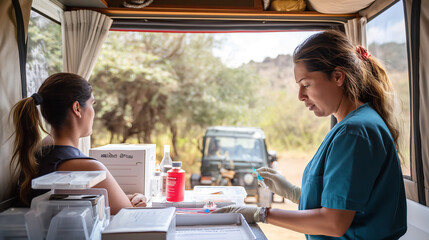 Mobile Health Clinic Providing Care in Remote Area