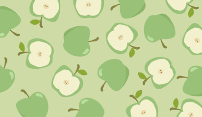 Cute apple fruits pattern background vector design