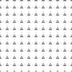 Square seamless background pattern from geometric shapes are different sizes and opacity. The pattern is evenly filled with big black rough road signs. Vector illustration on white background