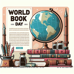 World book day template photo generative AI