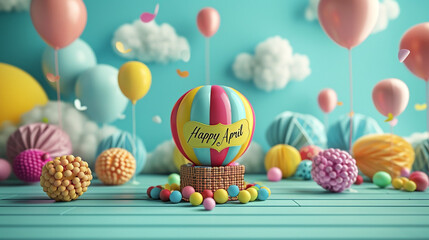 Vibrant April Fool's backdrop adorned with "Happy April Fool's Day".