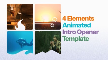 4 Elements Fire Water Earth Air Nature Intro Opener