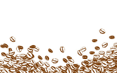 coffee background. Coffee beans in frames, border. Coffee beans background. Coffee Beans Illustration for packaging.