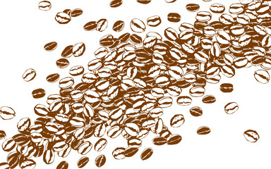 coffee background. Coffee beans in frames, border. Coffee beans background. Coffee Beans Illustration for packaging.