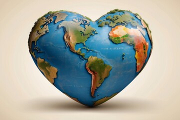 Naklejka premium heart shaped earth