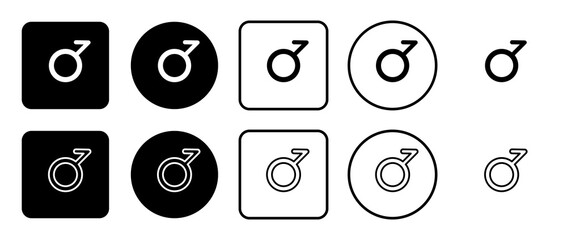 Icon set of demiboy symbol. Filled, outline, black and white icons set, flat style.  Illustration on transparent background