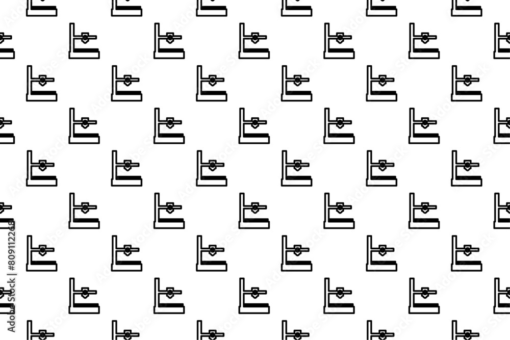 Poster seamless pattern completely filled with outlines of small 3d printer symbols. elements are evenly sp