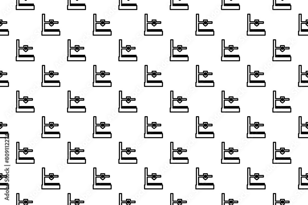 Poster seamless pattern completely filled with outlines of small 3d printer symbols. elements are evenly sp