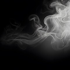 Obraz premium White smoke on black background. Generative AI.