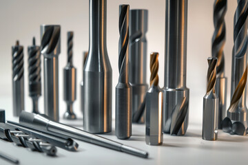 A variety of steel and aluminum vegetation one-finger cementing bits, all different shapes