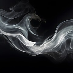 Fototapeta premium White smoke on black background. Generative AI.