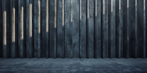 Obraz premium An empty room with a wooden wall in the background, showcasing simplicity and minimalism