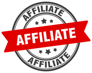 affiliate stamp. affiliate label on transparent background. round sign