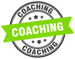 coaching stamp. coaching label on transparent background. round sign