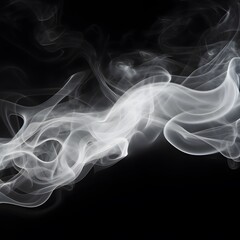 Fototapeta premium White smoke on black background. Generative AI.