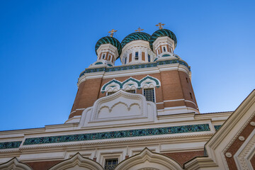 The St Nicholas Orthodox Cathedral (Cathedrale Orthodoxe Saint-Nicolas de Nice). French Riviera,...