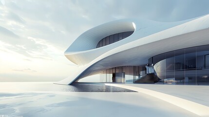 A white architectural gem standing as a beacon of modernity and innovation