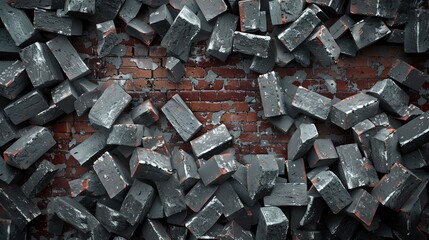 Mystical abstract background of brick fragment with mysterious atmosphere