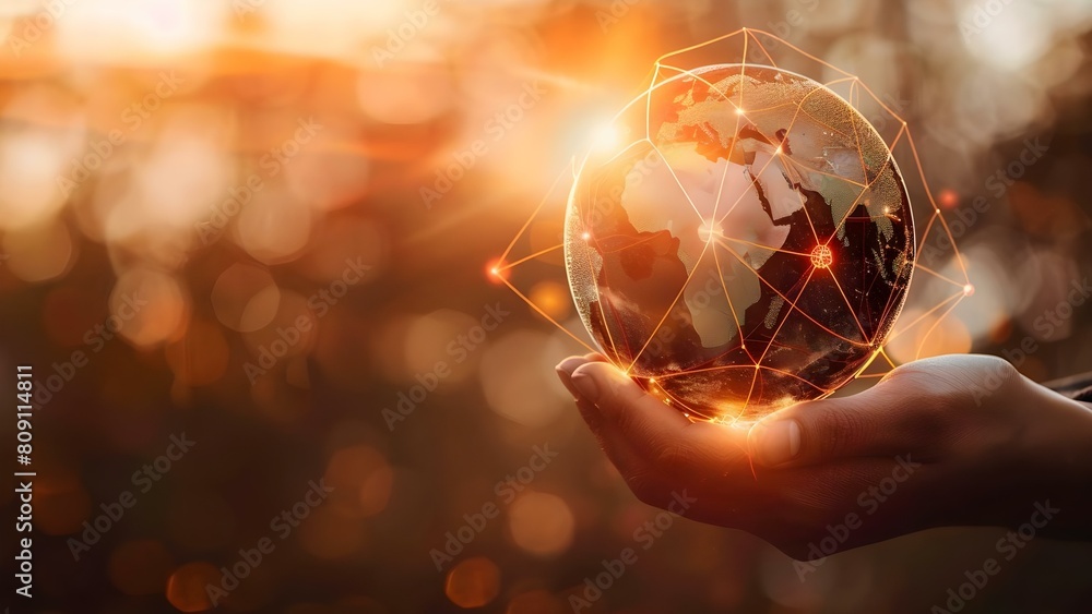 Poster handheld globe connection technology: pioneering metaverse global network innovation in communicatio
