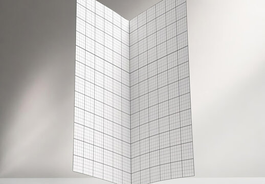 Bifold Page Flyer Brochure Floating Mockup 05 Generative Ai