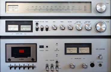 old vintage radio player control panel