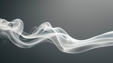 A minimalist smoke swirl in pure white against a deep gray background, suggesting the simplicity and elegance of modern art.