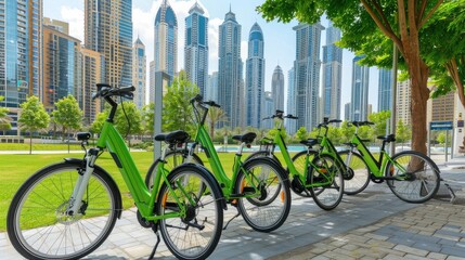 A Row of Verdant Bicycles