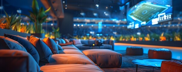 Luxurious VIP Lounge at Premier Sporting Event with Plush Seating and Exclusive Access