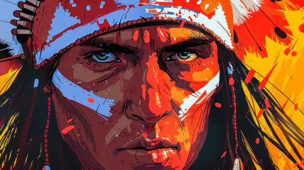 Painting of a native american man