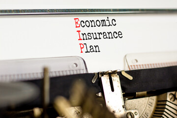 EIP economic insurance plan symbol. Concept words EIP economic insurance plan typed on beautiful...