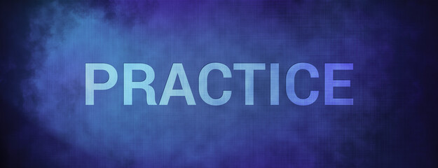 Practice isolated on fabric blue banner background abstract