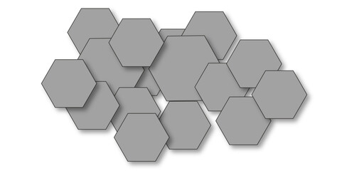Abstract white and gray with hexagon and hexagonal background. Luxury grey pattern with hexagons. abstract 3d hexagonal background with shadow. 3D futuristic abstract honeycomb mosaic background.