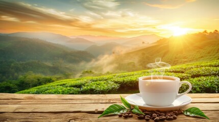 A Moment of Stillness: Coffee Cup on Wooden Table