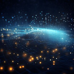 Obraz premium Abstract background with technology particles. Generative AI.
