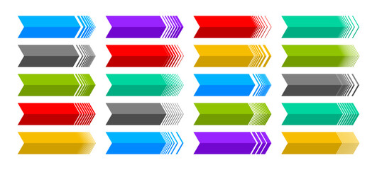 Colorful arrow pointer border button design set
