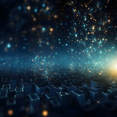 Obraz premium Abstract background with technology particles. Generative AI.