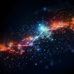 Obraz premium Abstract background with technology particles. Generative AI.