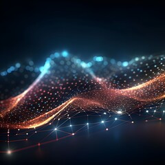 Fototapeta premium Abstract background with technology particles. Generative AI.