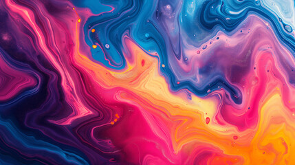 A colorful painting with a lot of swirls and splatters