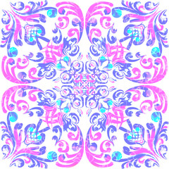 Fototapeta premium Merry Christmas! Card template, colored background, 3D ornament, space for text