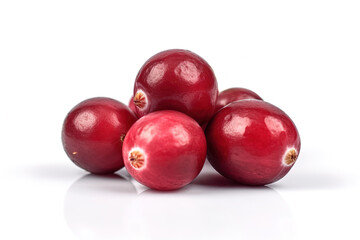 Cranberries on background. Juicy red berries, fresh and sweet.