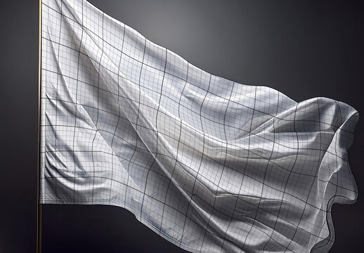 Dramatic Flag waving in dark background mockup 01 Generative Ai