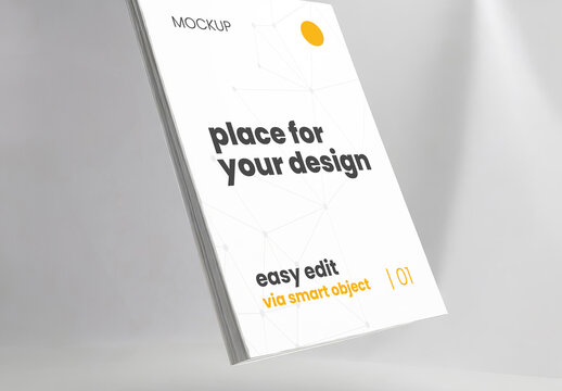 Empty page floating infinite background mockup Generative Ai